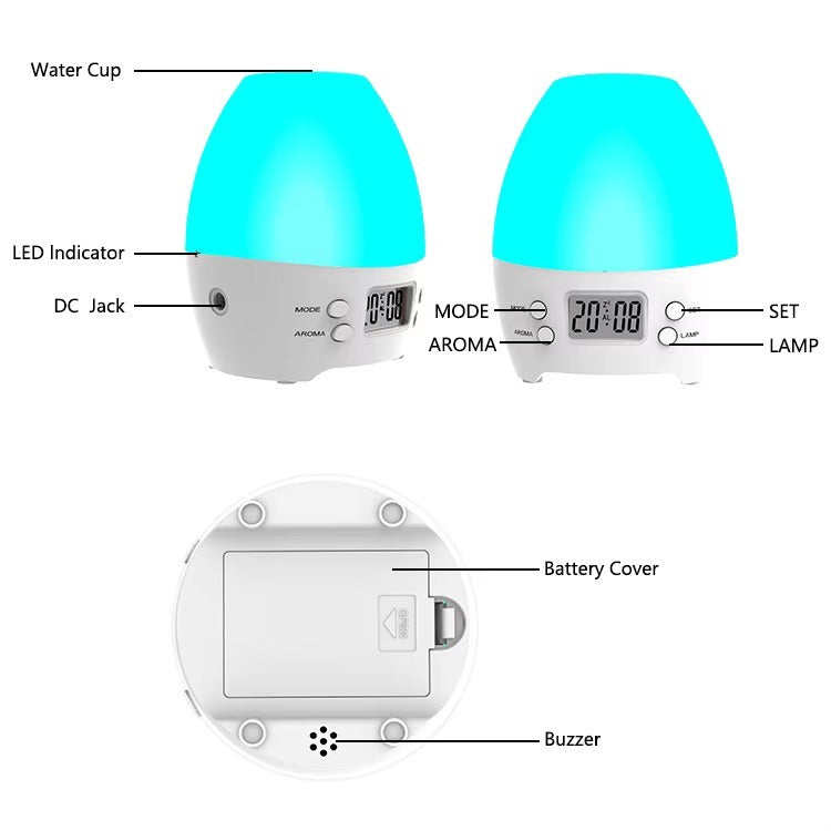 Aromatherapy LED Alarm Clock: Stylish Décor, Relaxing Fragrance, and Smart Features in One!