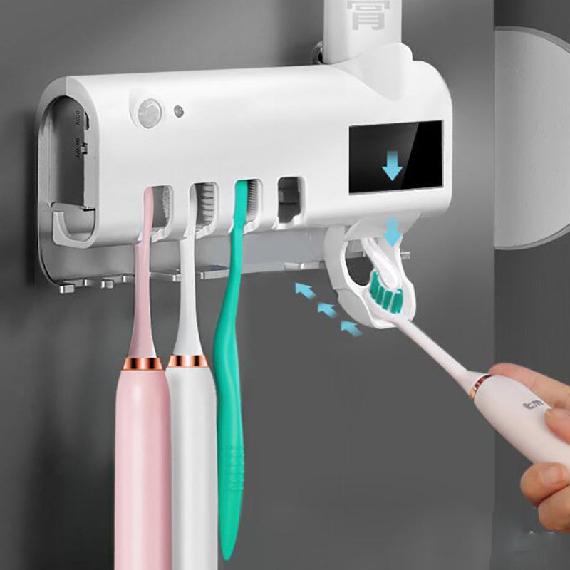 Smart UV Toothbrush Sterilizer with Automatic Toothpaste Squeezer