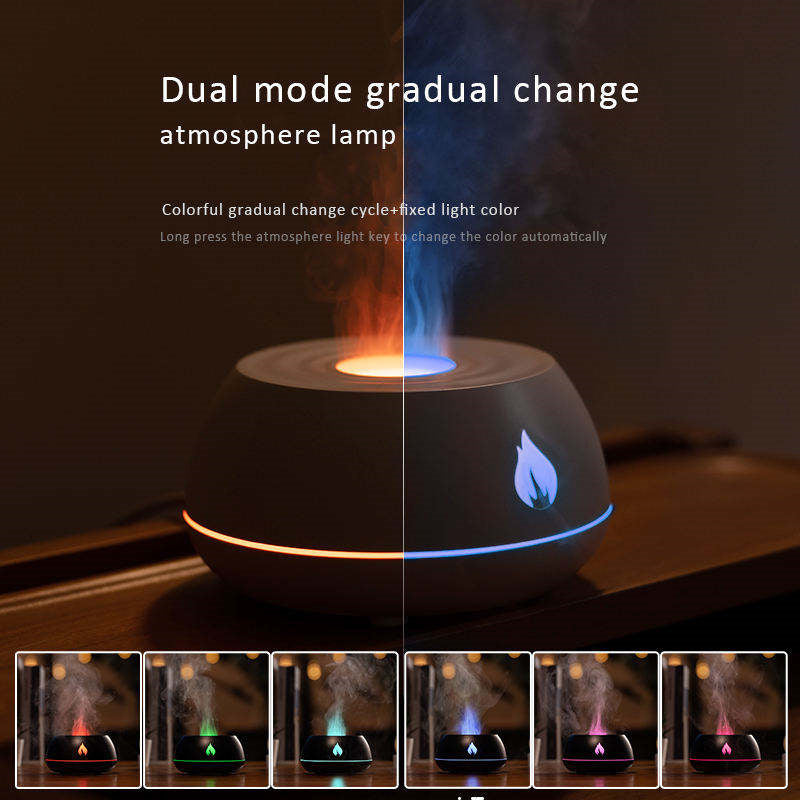 Flame Effect Aromatherapy Diffuser with LED Lighting and USB Power