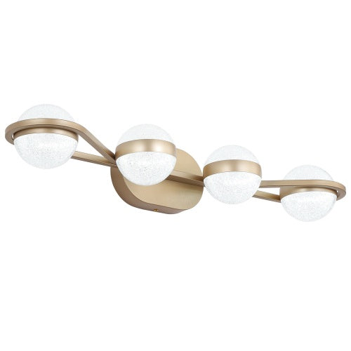 Modern Minimalist Gold Bathroom Vanity Light: 4-Bulb Elegant Wall Fixture with LED Efficiency