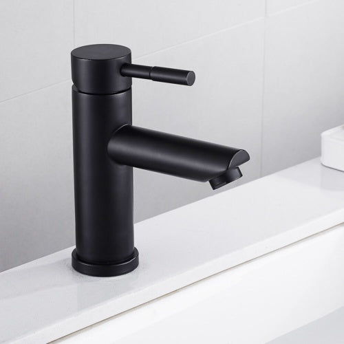 Modern Chrome & Black Bathroom Basin Mixer Tap with 180° Swivel Spout