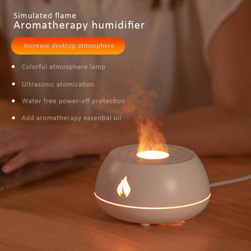 Flame Effect Aromatherapy Diffuser with LED Lighting and USB Power