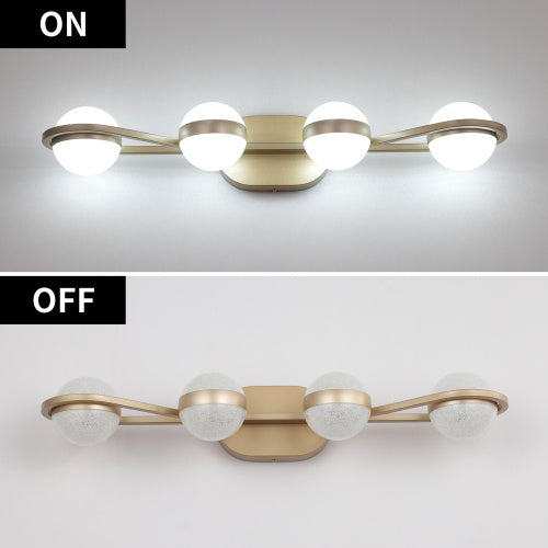 Modern Minimalist Gold Bathroom Vanity Light: 4-Bulb Elegant Wall Fixture with LED Efficiency