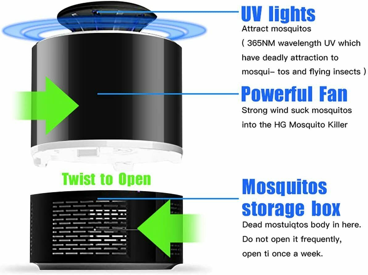 LED Mosquito Killer Lamp – Silent, USB Powered, Indoor & Outdoor Use